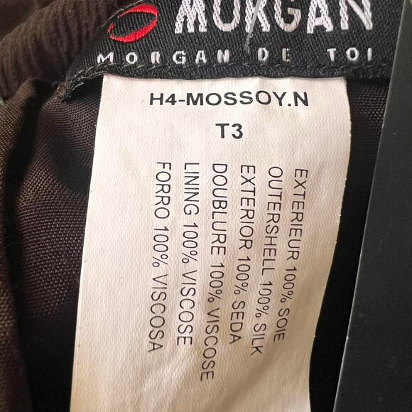 Morgan de Toi Y2K Silk Beaded Slip Dress – Brown Party Asymetrical Cocktail Midi - Picture 7 of 8